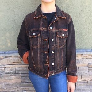 Vintage 90s Lucky Brand Orange Denim Jacket